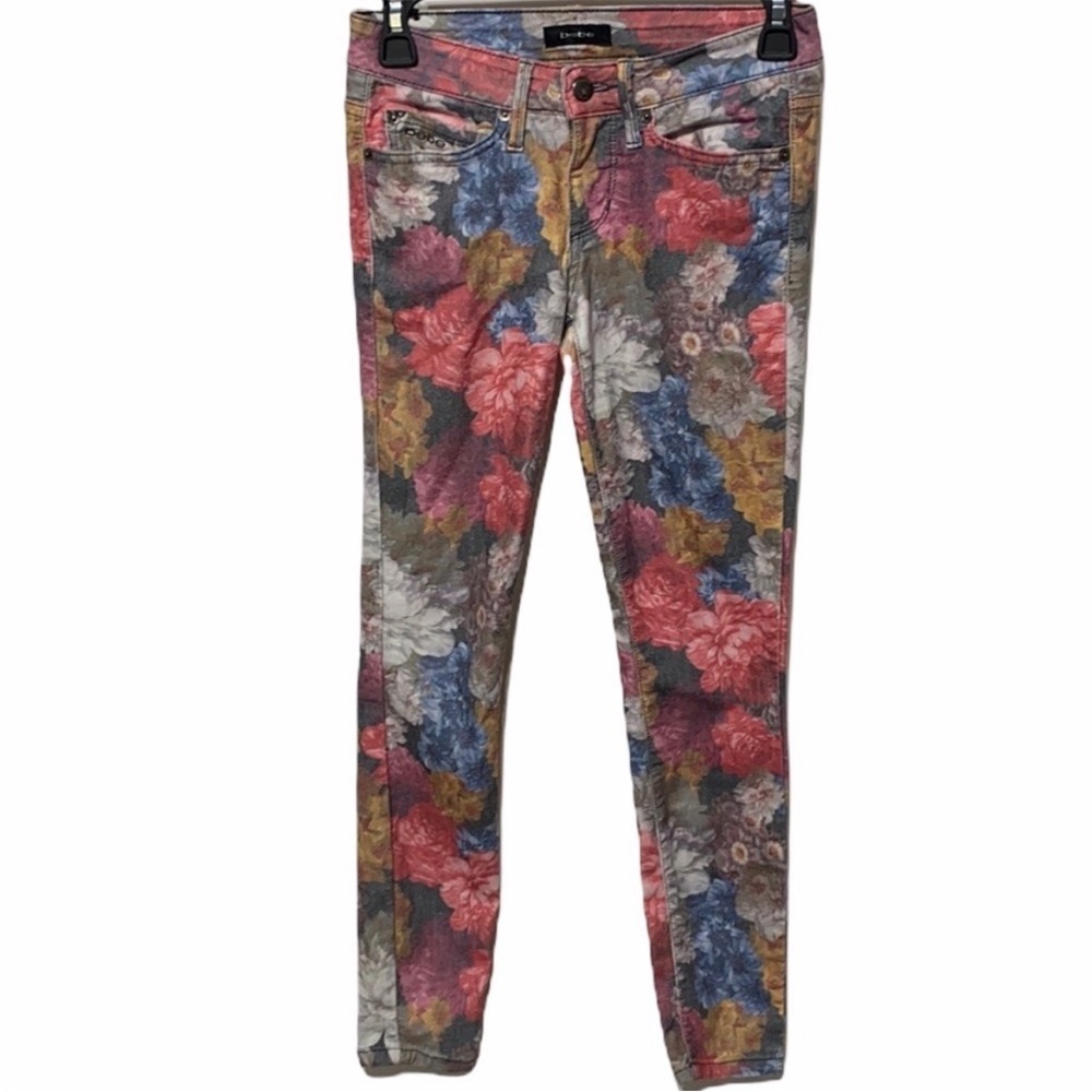 Bebe Floral Print Jeans Size 24